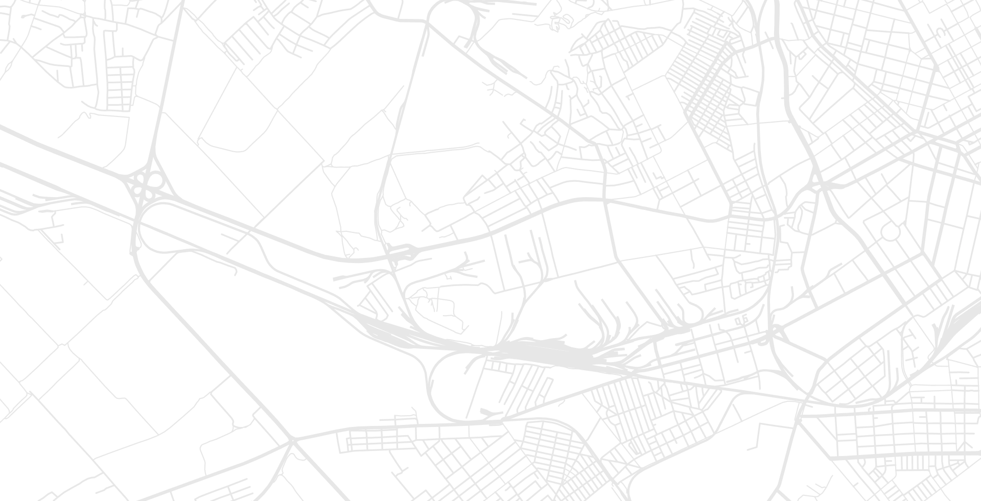 Minimalistische Straßenkarte mit grauen Straßenlinien auf ohne Hintergrund