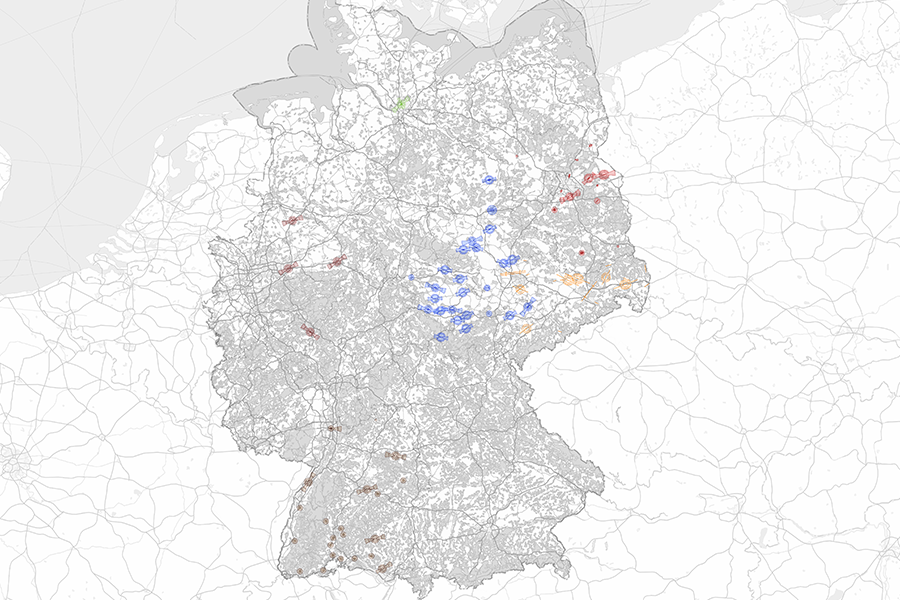 Karte Deutschlands mit farblich markierten Bauschutzbereichen, basierend auf regionalen Schutzvorgaben.