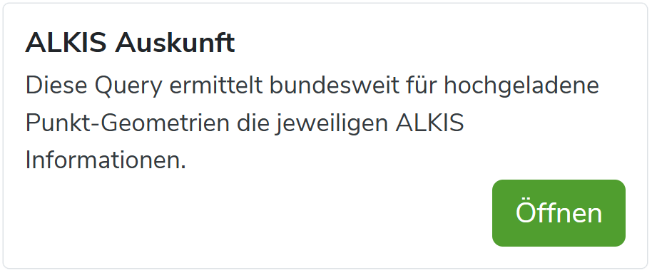 Berechnungsoberfläche für ALKIS Verschneidungen