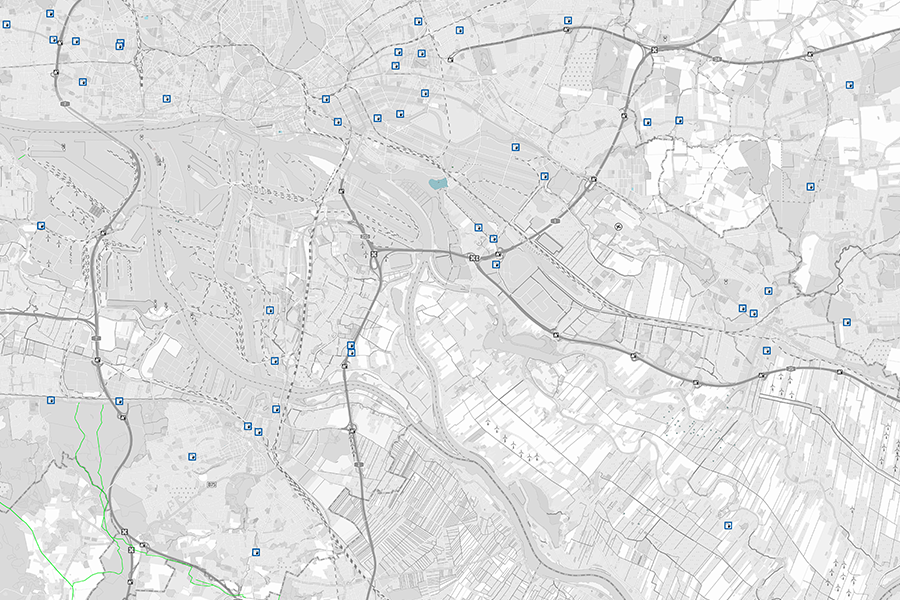OpenStreetMap-Karte mit Standorten von Gas-Tankstellen, einschließlich CNG- und LNG-Versorgungspunkten.