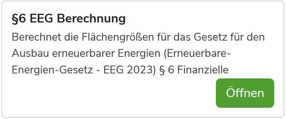 Berechnungsoberfläche für EEG6