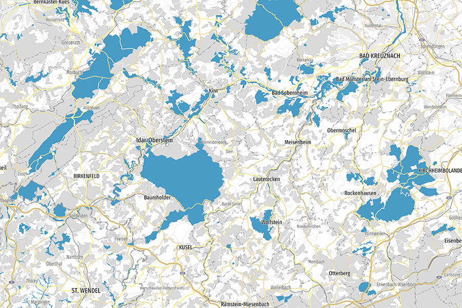 Karte von Deutschland mit farblich markierten FFH-Gebieten, die Teil des Natura 2000-Netzwerks zum Schutz gefährdeter Arten und Lebensräume sind