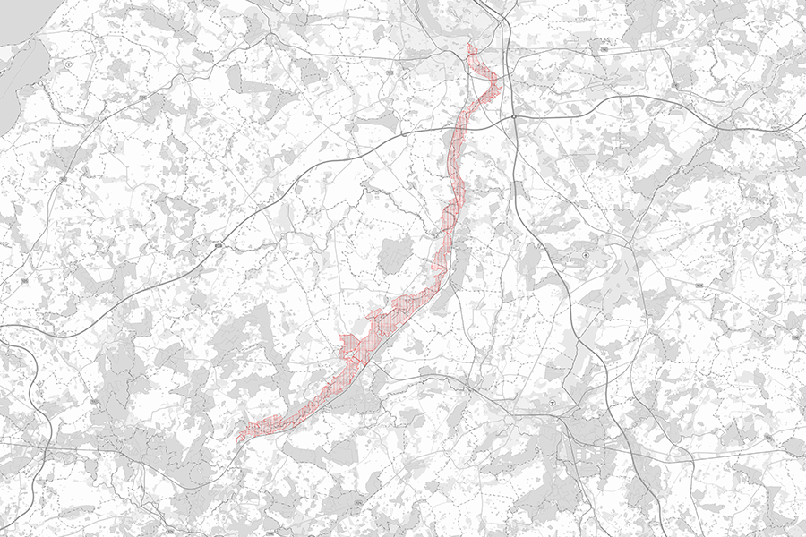 Karte von Mecklenburg-Vorpommern mit farblich markierten Hochwasserrisikozonen