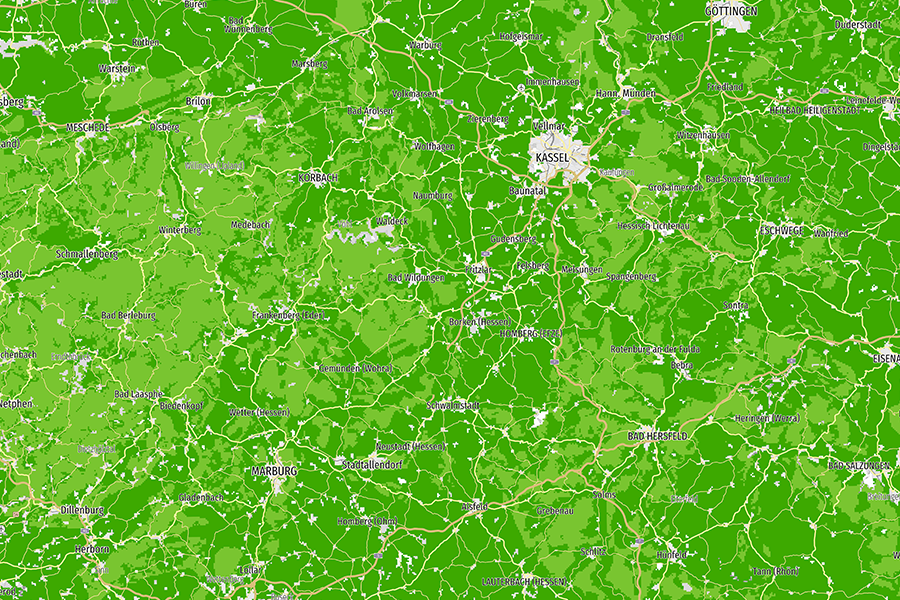 Karte der relativen Bindungsstärke von Kupfer in den Oberböden Deutschlands, basierend auf geochemischen Analysen